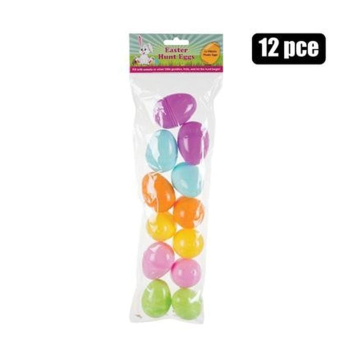 12pc Plastic Fillable Easter Egg