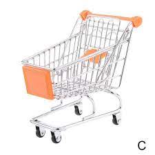 Mini shopping trolley, 11x12cm,  Orange