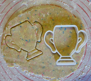 1526 Plastic Cookie Cutter Rugby Trophy
