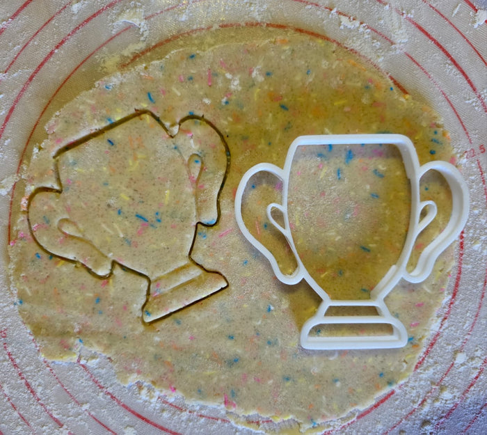 1526 Plastic Cookie Cutter Rugby Trophy