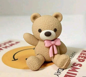 Pink Bow Figurine Teddy Bear