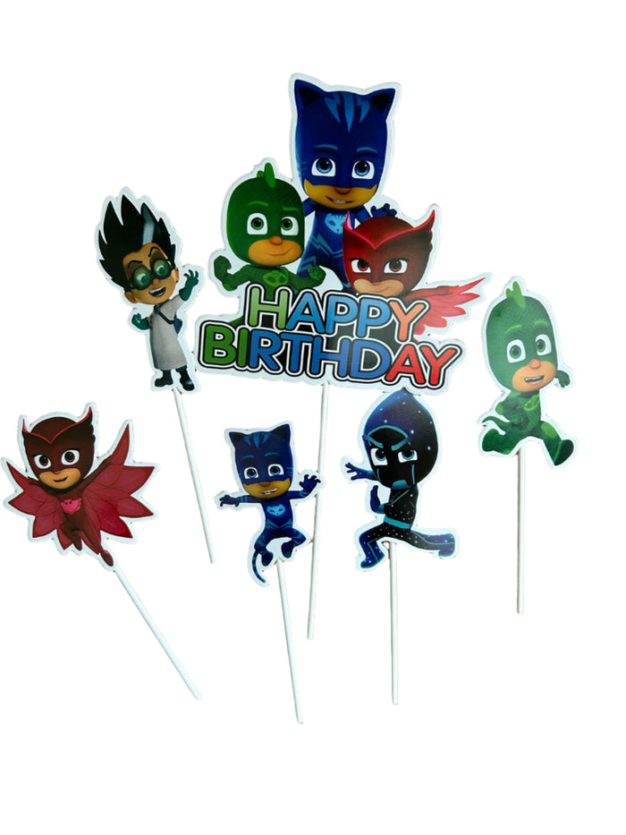 Cardboard Cake Topper Happy Birthday PJ Mask