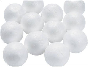 12pc Polystyrene Faux Balls White 4cm