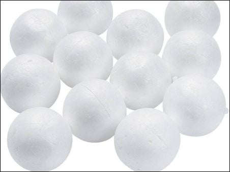 12pc Polystyrene Faux Balls White 4cm