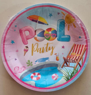 10pc Pool Party Paper Plates