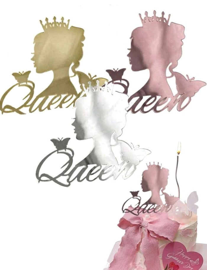 3pc Acrylic Cake Topper Queen
