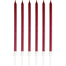 19cm Metallic Long Cake Candles