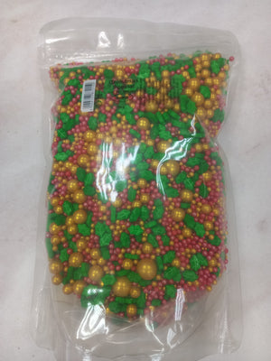 Barco Sprinkle Mix Jolly Holly With Gold Nuggets 1kg