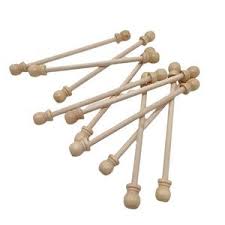 1pc Wooden Scroll Stick 14cm