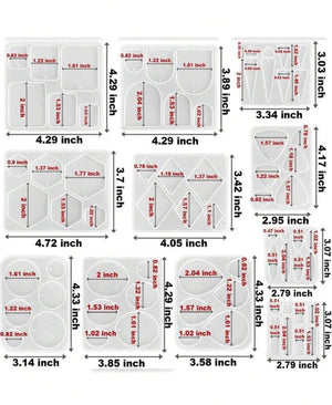 11pc Silicone Mould Resin Earring Set