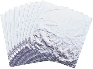 10 Sheets Non toxic Silver Leaf  15x15cm