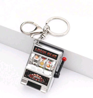 Silver Mini Funny Slot Machine Keychaine Cake Topper