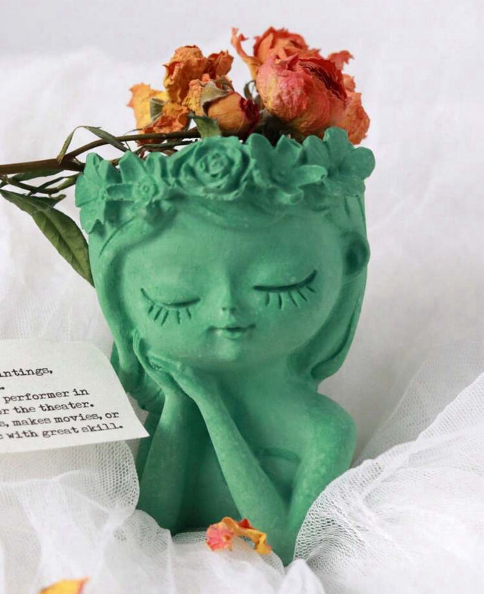 Silicone Mould Girl Head Planter