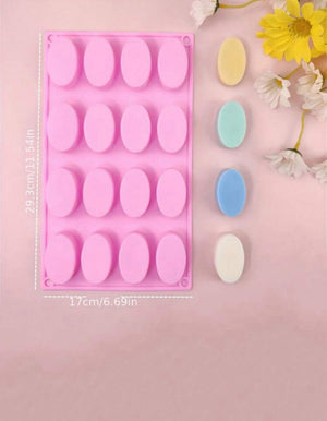 Silicone Mould Oval Soap 12 Cavity