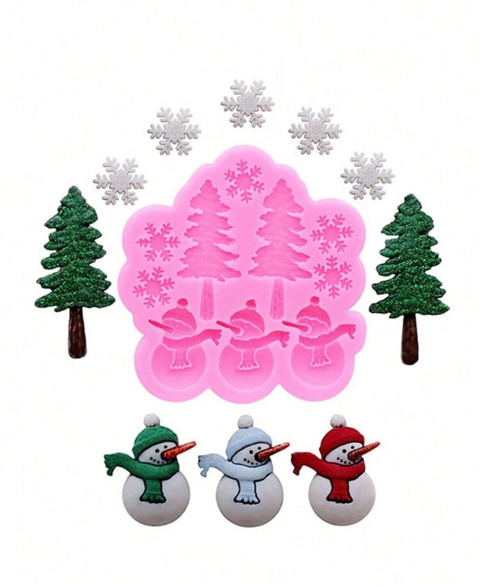 Silicone Mould Christmas Multi Tree Snowflake Snowman