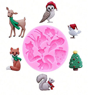 Silicone Mould Christmas Animal Forest