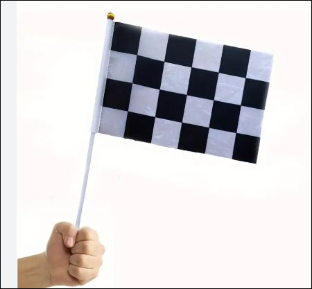 Small Racing Flag on Plastic Stick