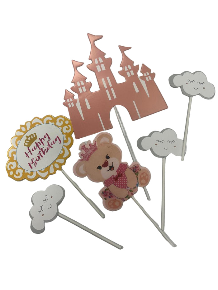 Teddy Castle Cardboard Cake Topper