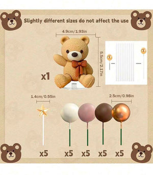 26pc Teddy Bear Cake Topper Set