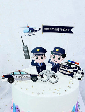 Cardboard Cake Topper Police