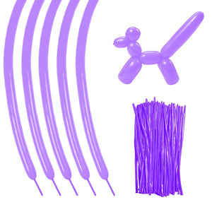100pc Long Balloon Dark Purple
