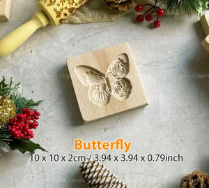 Wooden Biscuit Cookie Mould Butterfly