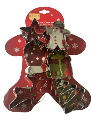 YW0046 6pc Metal Cookie Cutter Christmas