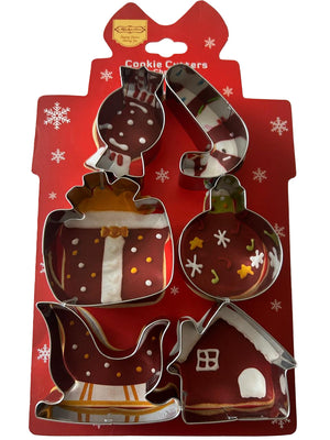 YW0047 6pc Metal Cookie Cutter Christmas