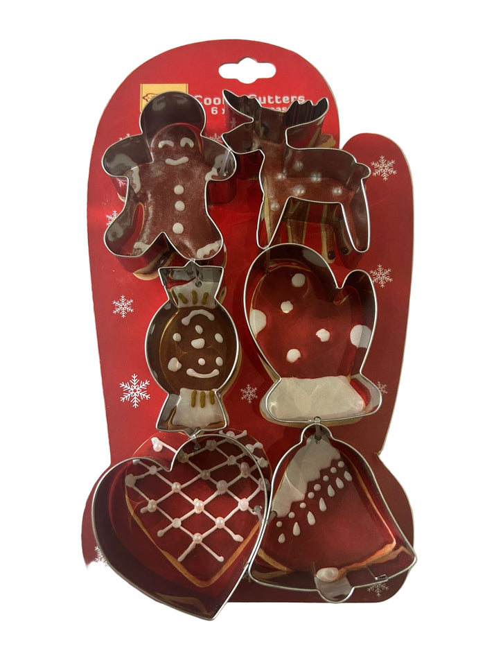 YW0048 6pc Metal Cookie Cutter Christmas