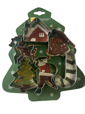 YW0047 6pc Metal Cookie Cutter Christmas