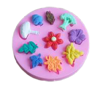 Mushroom, flowers and leaves silicone mould