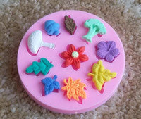Mushroom, flowers and leaves silicone mould