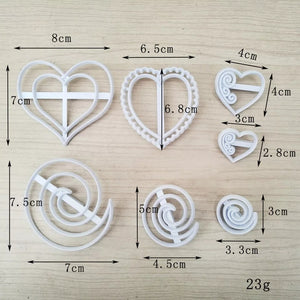 Hearts and swirls plastic cutters patchwork