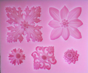 Various flower silicone mould, size of mould 9x7.5cm