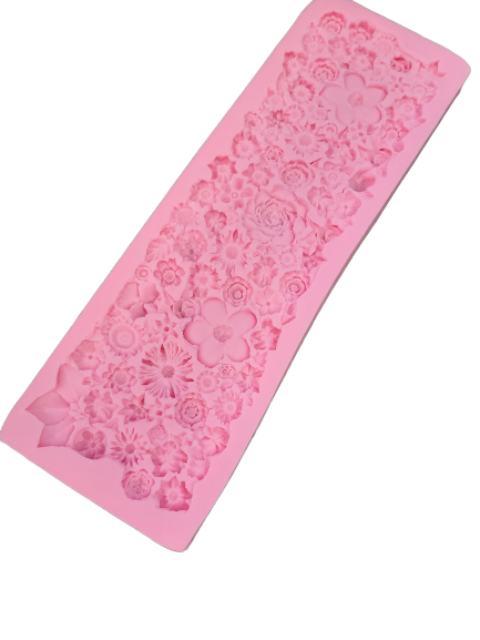 Flower border impression silicone mould