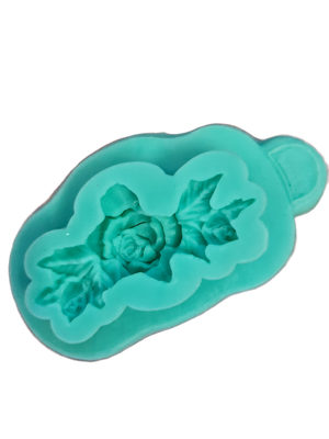 Silicone Mould Rose with Leaves