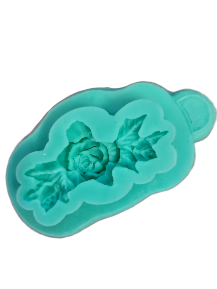 Silicone Mould Rose with Leaves