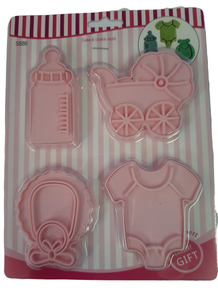 Baby Plastic Cookie Cutter and Impression Set