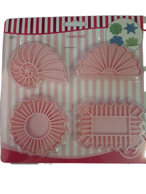 S872 Fancy Frame Shapes plastic cookie cutter and impression set