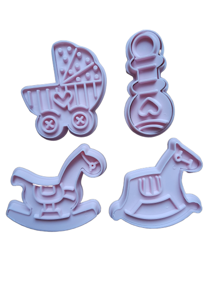 S885 Baby Plastic Cookie Cutter and Impression Set