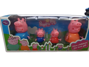 Peppa pig plastic cake topper figurines, Peppa 5.5cm Daddy 7.5cm