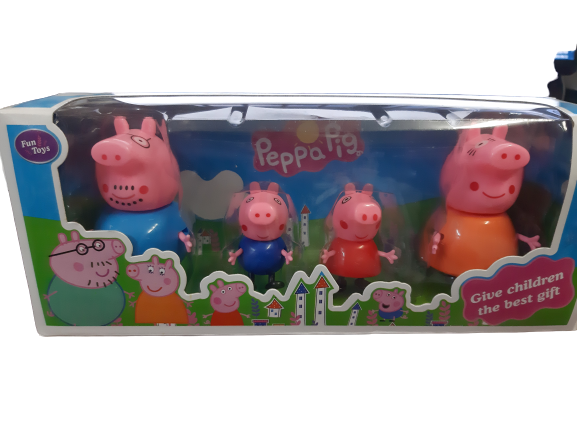 Peppa pig plastic cake topper figurines, Peppa 5.5cm Daddy 7.5cm