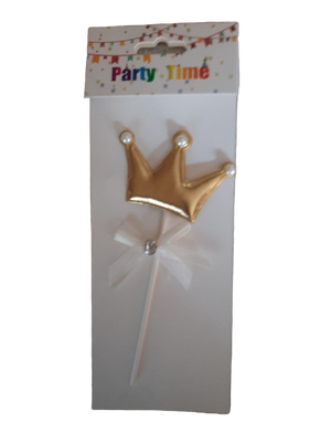 Puffy material crown tiara topper , Gold