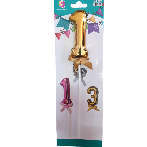 Number 1 Balloon cake topper, Gold