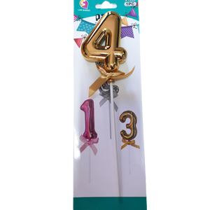 Number 4 balloon cake topper, Gold