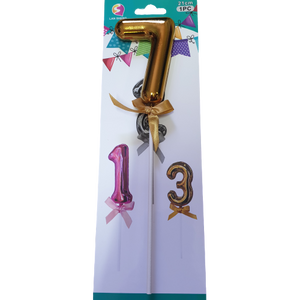 Number 7 balloon cake topper, Gold