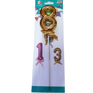 Number 8 balloon cake topper, Gold