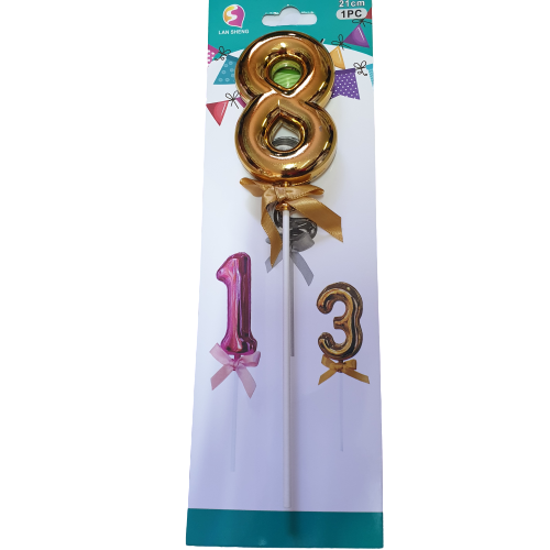 Number 8 balloon cake topper, Gold