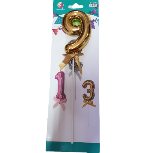 Number 9 balloon cake topper, Gold