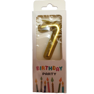 Gold Number 7 Birthday Candle 6cm